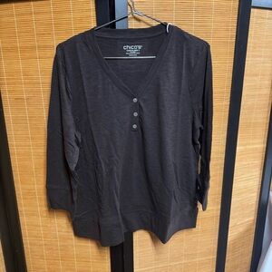 Chico's Black Long Sleeve Top